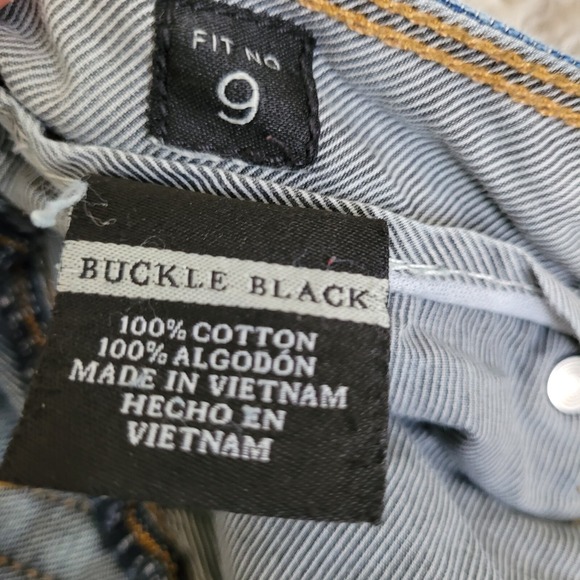Buckle Black Jeans Men's Size 32R 33* x 31 Blue Fit No 9 Bootleg Denim Stretch - Picture 3 of 14